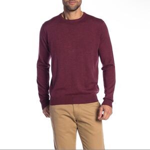 Peter Millar Crown Crewneck Soft Merino Wool Silk Sweater Burgundy Men's Small